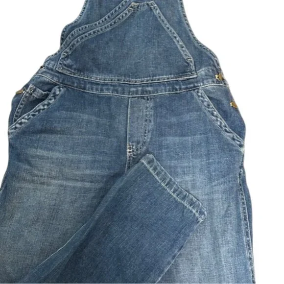 Free People V-neck Cross back Bib Relaxed Overalls Straight Leg Size 25 - Picture 5 of 13